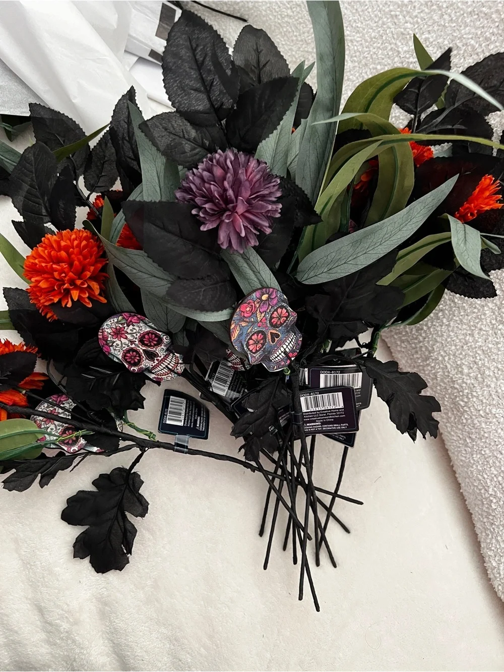 Lot of 12 Stem Day Of The Dead Artificial Flowers Fall Decor Size 15